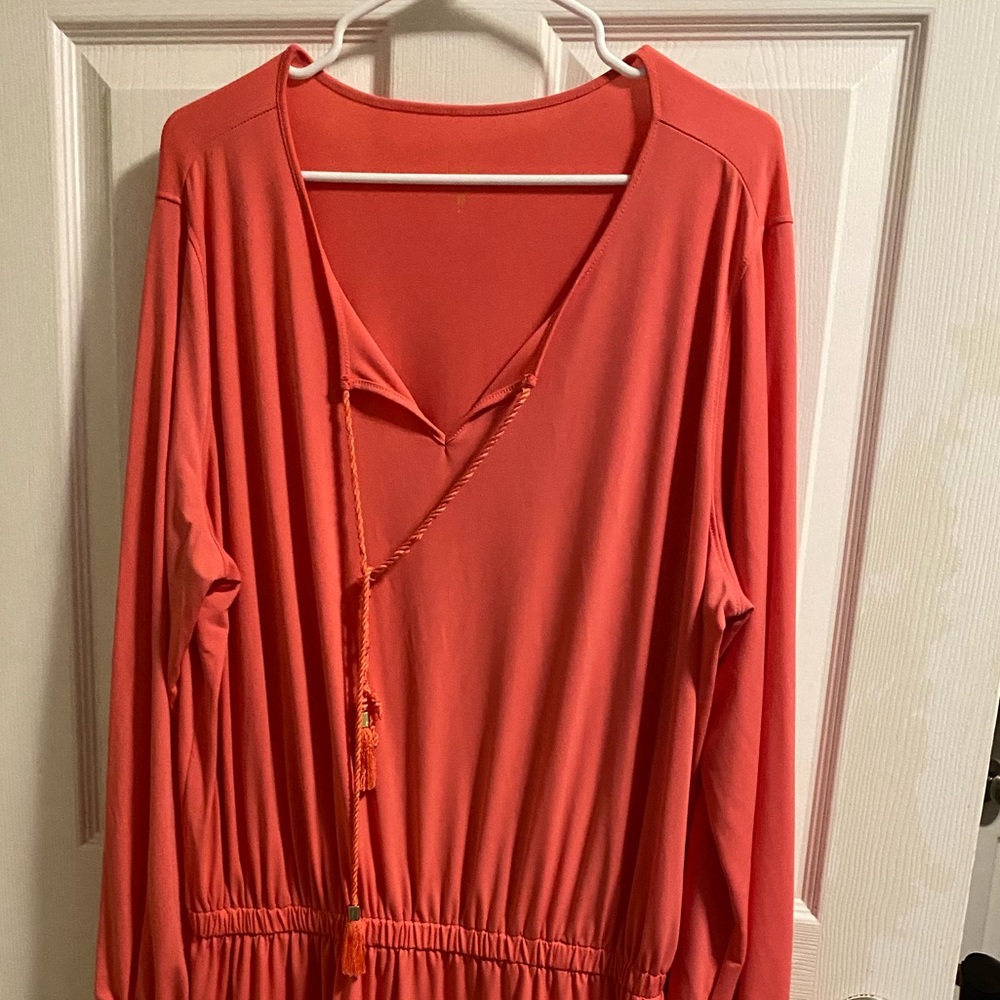 Belle Salmon Long Sleeve Dress Women’s Size 20-22 Beautiful Color